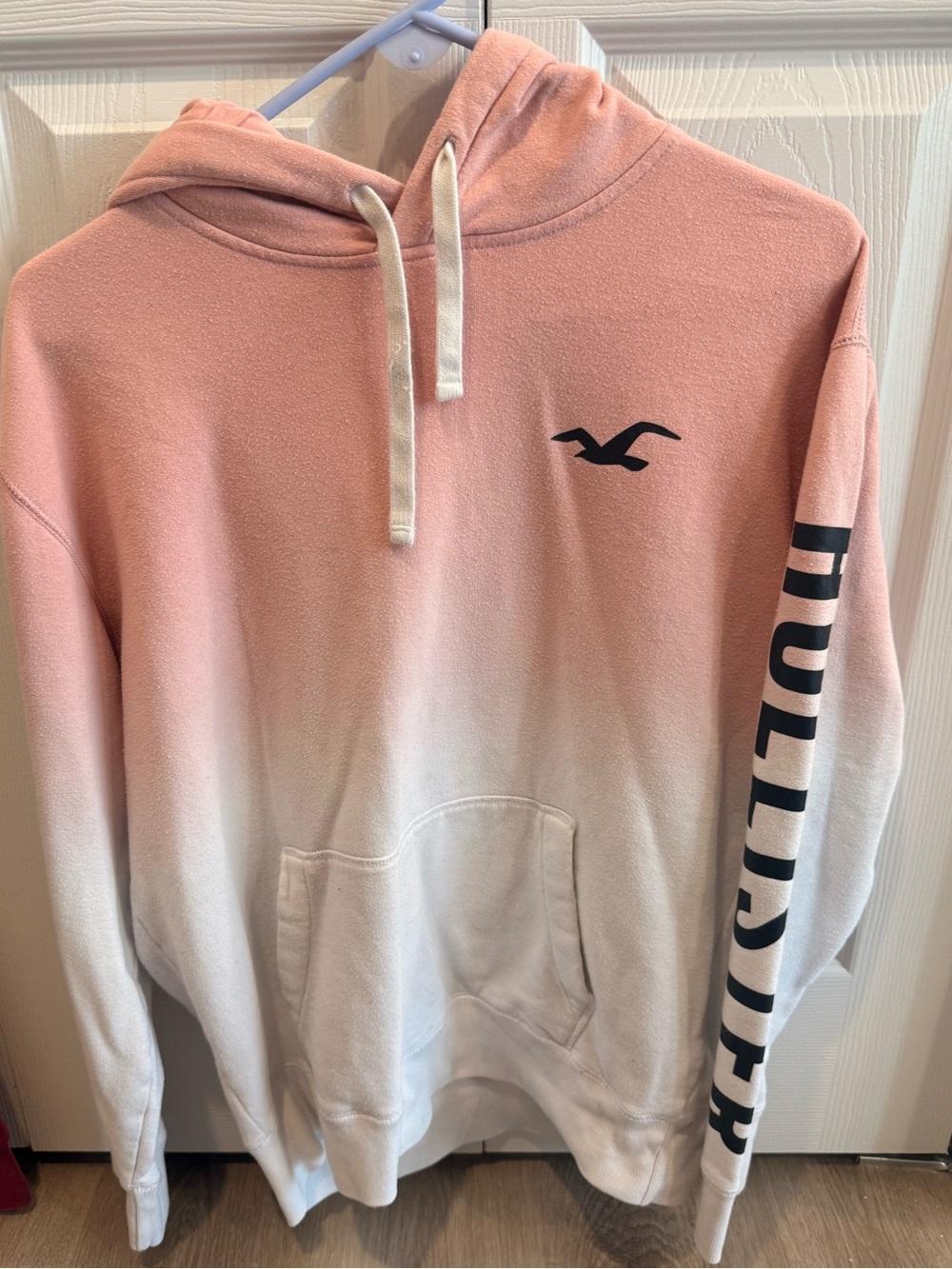 Hollister Pink to White Ombre Hoodie - Men's L